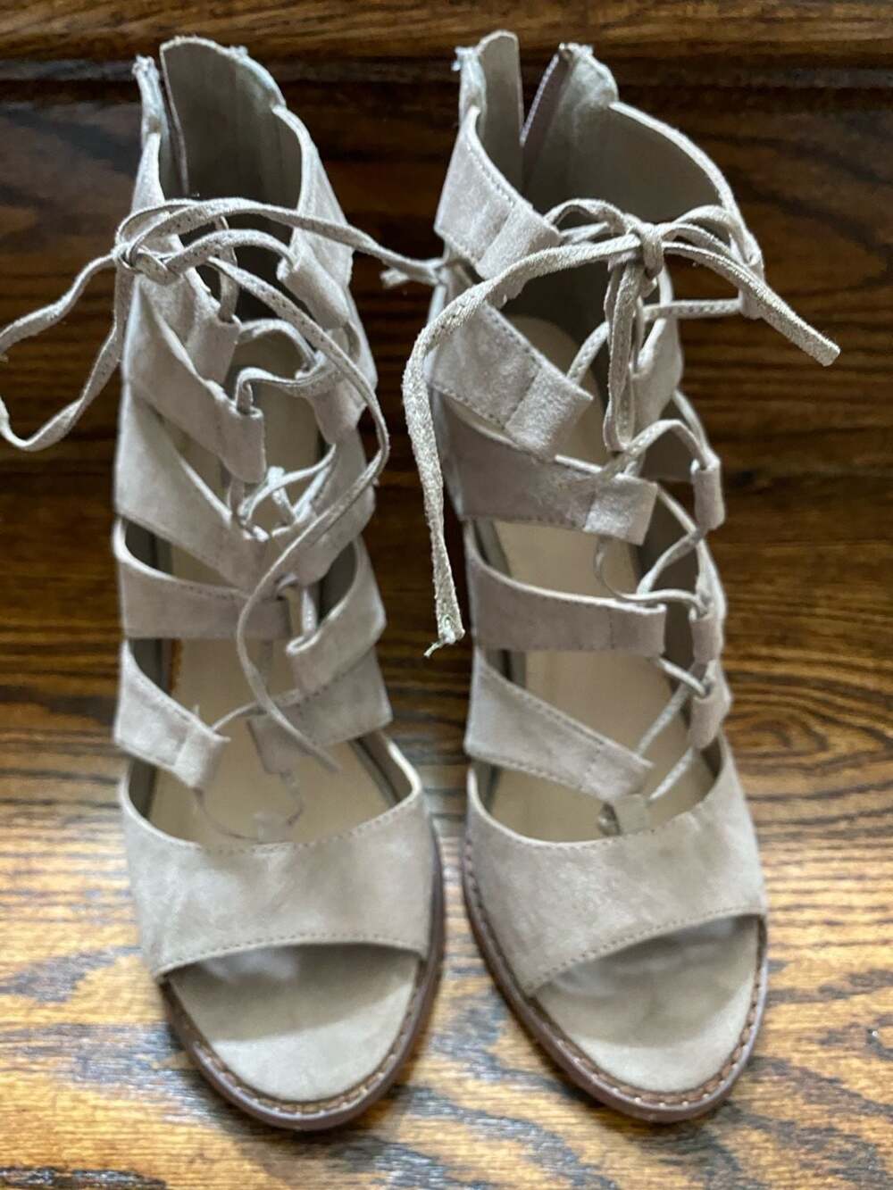 Forever 21 Shoes / Heels/Medi Lace Up - Open Toe Taupe Size 6 New